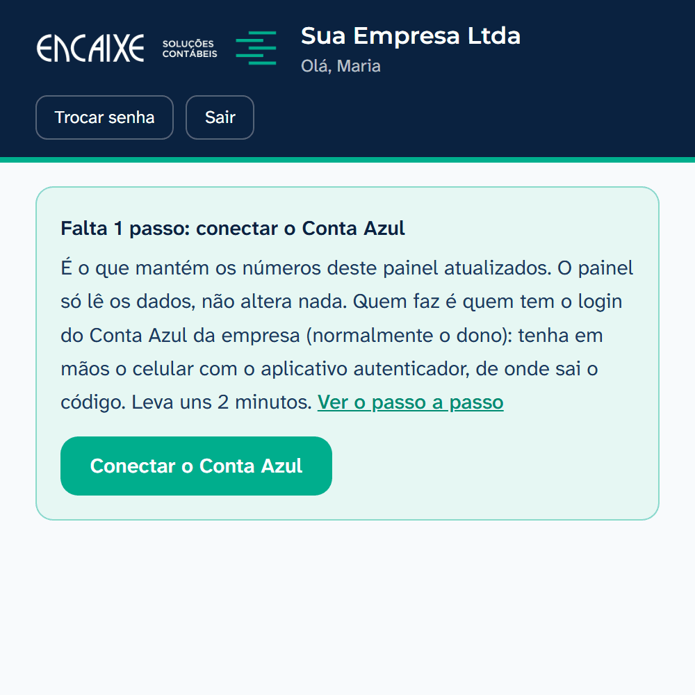 Se deixou para depois: o botão fica no alto do painel.